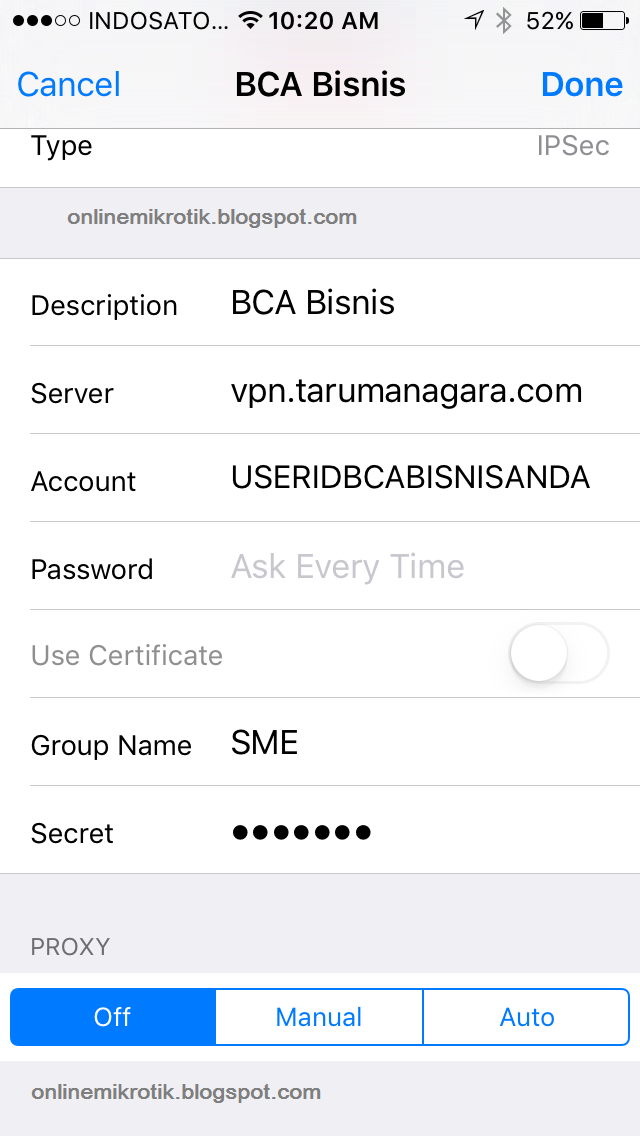 Coretan Kecil .: Internet Banking BCA Bisnis dengan VPN versi web